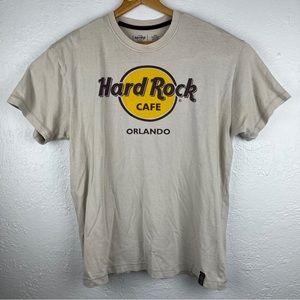 Hard Rock Cafe Orlando Florida Tan Large Front Graphic T-Shirt Tee Est. 1971